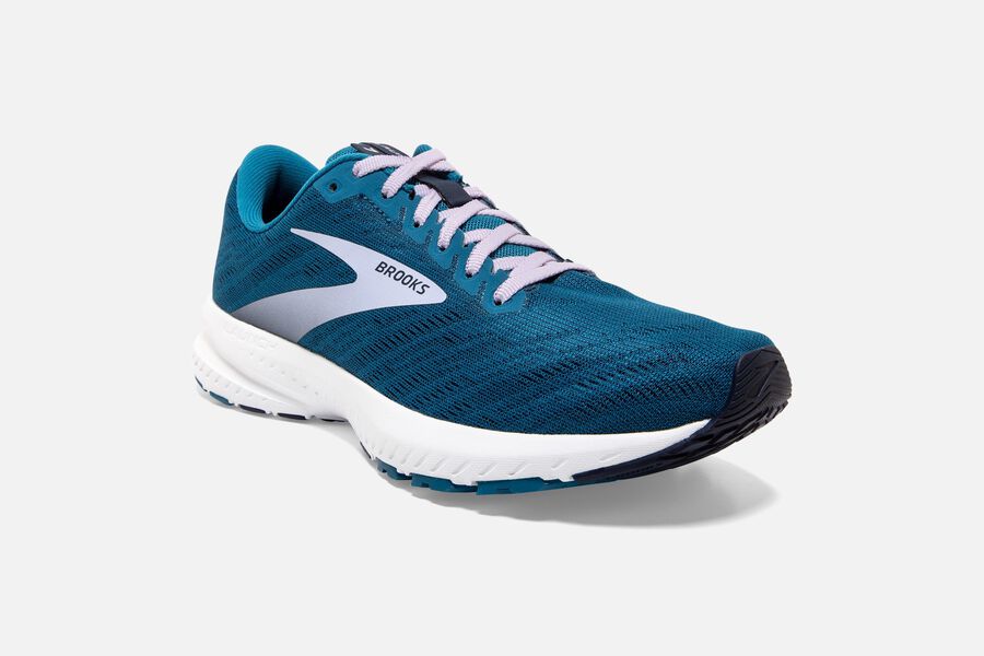 Brooks Running Shoes - Launch 7 Road Womens - Blue/Silver - CIG-416052